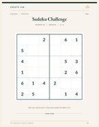 Actual 6 by 6 Sudoku puzzle worksheet included in the downloadable PDF