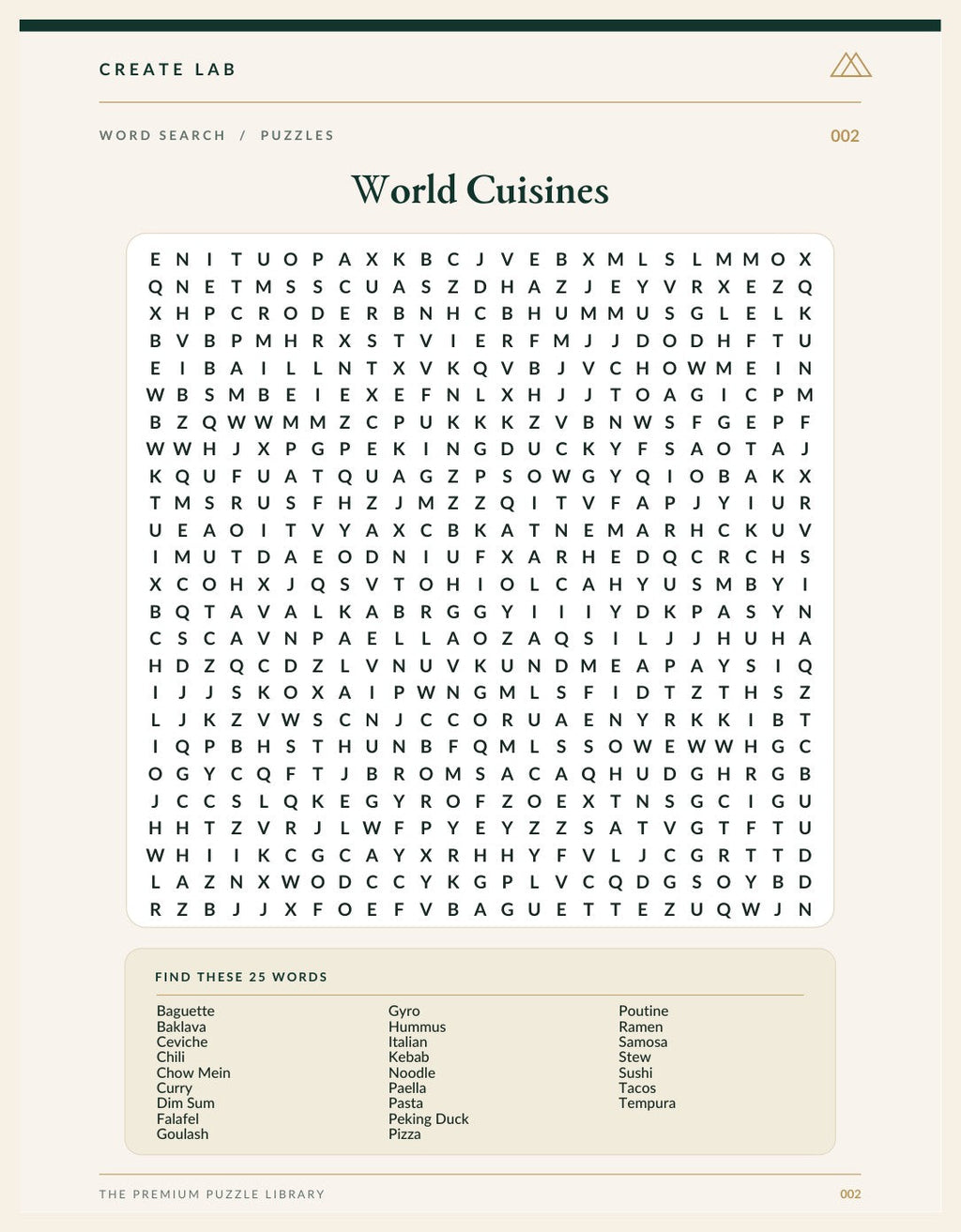 Actual word search puzzle worksheet included in the downloadable PDF